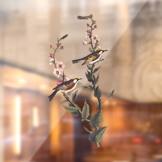 山花に咲く栗の鳥 ウィンドウサイン (シート2)