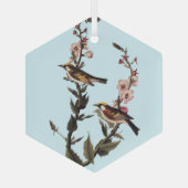 山花に咲く栗の鳥 ガラスオーナメント (裏面)