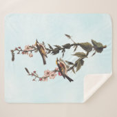 山花に咲く栗の鳥 シェルパブランケット (正面(横))