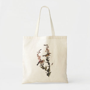 山花に咲く栗の鳥 トートバッグ