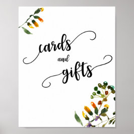 山花のカードとギフトのサイン ポスター