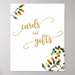 山花のカードとギフトのサイン ポスター