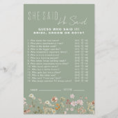 山花のブライダルシャワーは彼女がゲームを言った (正面)