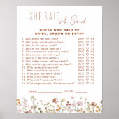 山花のブライダルシャワーは彼女がゲームを言った ポスター (正面)