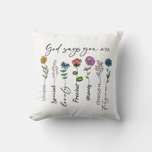 山花の宗教的な友人の贈り物感動的、 クッション (正面)