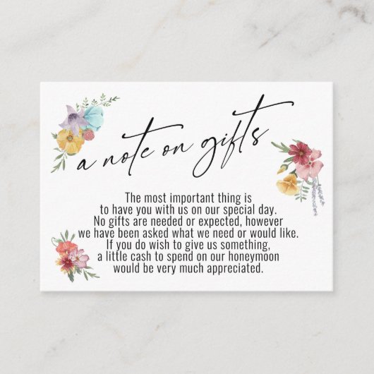山花の贈り色彩の鮮やか物に関す結婚るメモ エンクロージャーカード (正面)