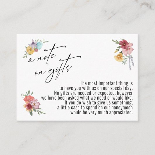 山花の贈り色彩の鮮やか物に関す結婚るメモ エンクロージャーカード (正面)