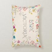 山花フローラベビーパーソナライズされた枕 アクセントクッション (正面(垂直))