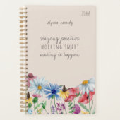 山花前向きとパーソナライズされた肯定 プランナー手帳 (正面)