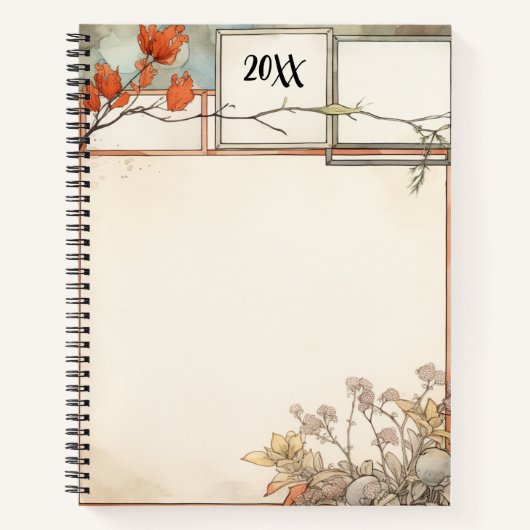 山花書三つ花紅花 ノートブック (正面)