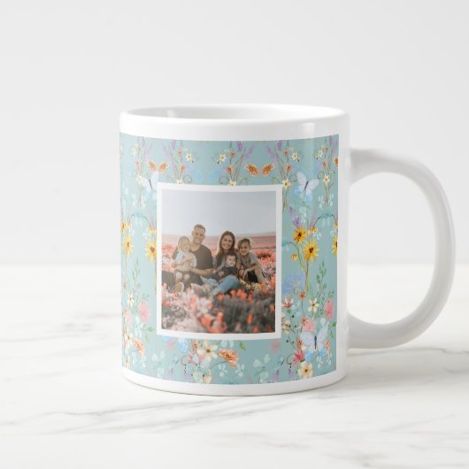 山花最高の奈菜の水彩写真母の日 ジャンボコーヒーマグカップ (右)
