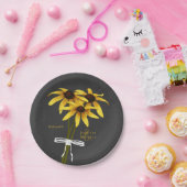 山花束ブラックアイドスーザン結婚ズ ペーパープレート (パーティー)