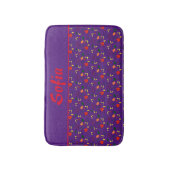 山花模様のポピー紫色のバスマット バスマット (正面縦)