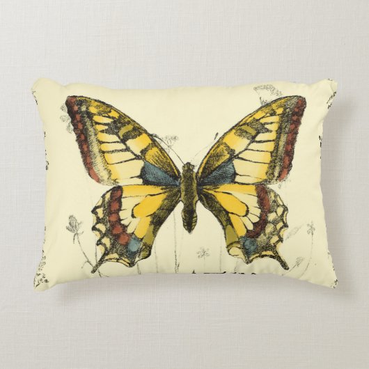 山花飾り蝶 アクセントクッション (正面)