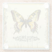 山花飾り蝶 ガラスコースター (裏面)