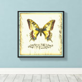 山花飾り蝶 キャンバスプリント (インサイチュ (ウッドフロア))