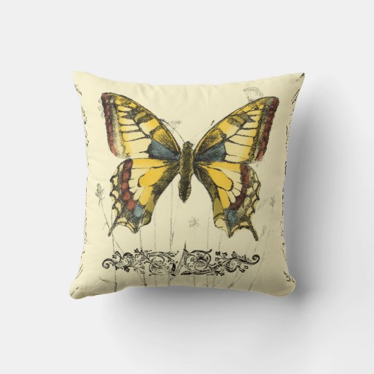 山花飾り蝶 クッション (裏面)
