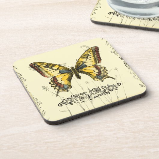 山花飾り蝶 コースター (左側)