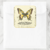 山花飾り蝶 スクエアシール (バッグ)