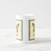 山花飾り蝶 ボーンチャイナマグカップ (正面)