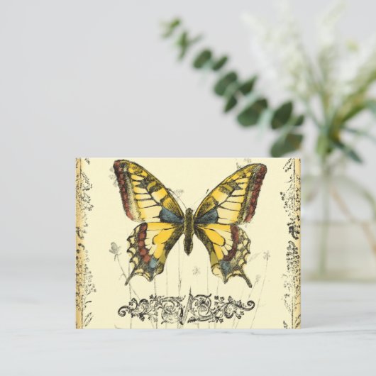山花飾り蝶 ポストカード (スタンド正面)