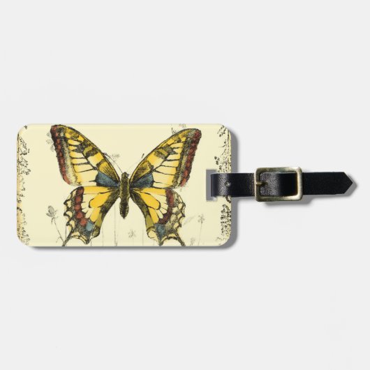 山花飾り蝶 ラゲッジタグ (正面横)