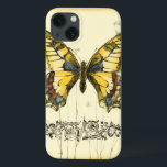 山花飾り蝶 iPhone 13ケース<br><div class="desc">明るい色の装飾的な蝶がジェニファー・ゴルドバーガーの作品の主題である。巨大な描蝶の横と下に野草がある。美しいパステル縁どがシーンを完成させる。今日はプリントだ!</div>