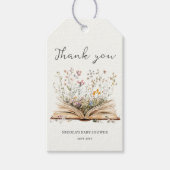 山花 | ブックテーマベビーシャワーメッセージカード ギフトタグ (正面)