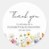 山花 |ボホ結婚の感謝していステッカー ラウンドシール (正面)
