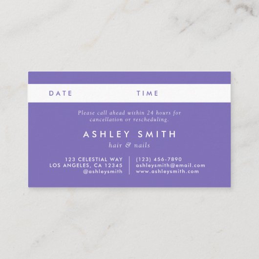 山花 予約カード (裏面)