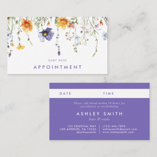 山花 予約カード (正面/裏面)