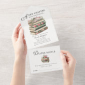 山花 |本テーマベビーシャワー招待状 オールインワン招待状 (貼ってはがせる)