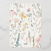 山花 |本テーマベビーシャワー招待状 箔招待状 (裏面)