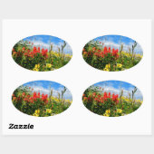 山花 楕円形シール (シート)