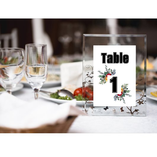 山花 |水彩 |ユニーク | テーブルナンバー