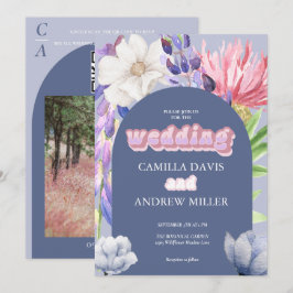 山花 |結婚のアーチ |植物写真 | QR 招待状