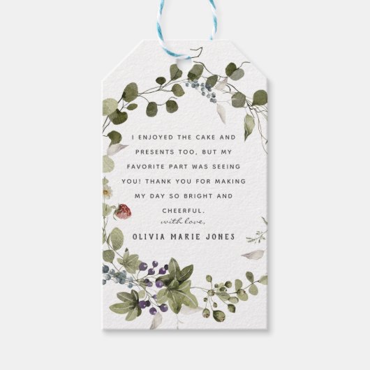 山花 |誕生日パーティーありがとうギフトラベル ギフトタグ (正面)