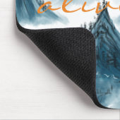 山芸術的絵画のインスパイア引用文ブルーM マウスパッド (コーナー)