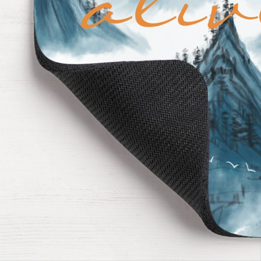 山芸術的絵画のインスパイア引用文ブルーM マウスパッド (コーナー)