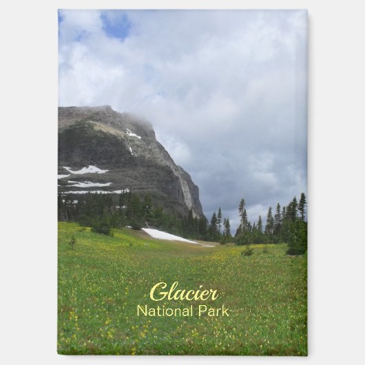 山草氷河の国立公園写真 マグネット (正面)