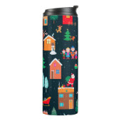 山荘での幸せなクリスマスタイムのシームレスなパターン タンブラー (回転左)