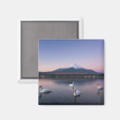 山藤 |ヤマナカ湖と白鳥 マグネット (正面/裏面)