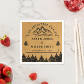 山行シンプル先ミニマル結婚 スタンダードカクテルナプキン (インサイチュ)