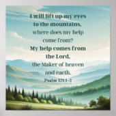 山詩篇121:1-2聖なる書物、 経典私は私の目を持ち上げる ポスター (正面)