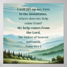 山詩篇121:1-2聖なる書物、 経典私は私の目を持ち上げる ポスター