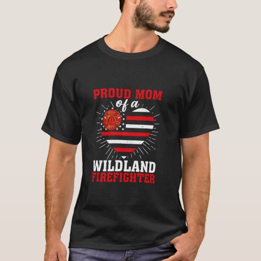 山誇りを持った地の消防士の母 Tシャツ (正面)