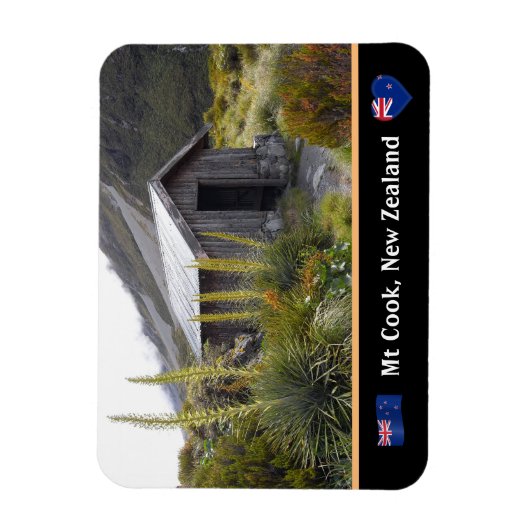 山調理師のパスとシェルターの小屋/ニュージーランドを旅行 マグネット (縦)
