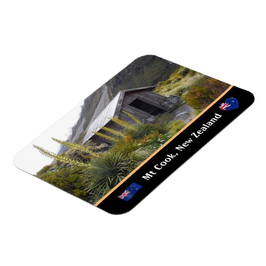 山調理師のパスとシェルターの小屋/ニュージーランドを旅行 マグネット (左側)