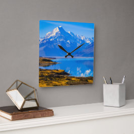 山調理師オーバールッキング湖プカキ， NZ スクエア壁時計