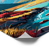 山調理師ニュージーランドヴィンテージ旅行イラストレーション ポスター (角)